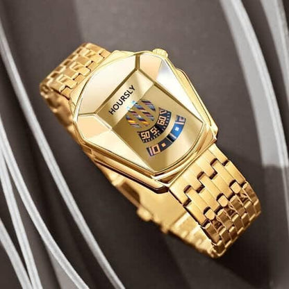 Luxury Locomotive Watch HOURSLY Brand Trend Cool Men’s Wrist Watch Stainless Steel Technology Fashion Quartz Watch For Men